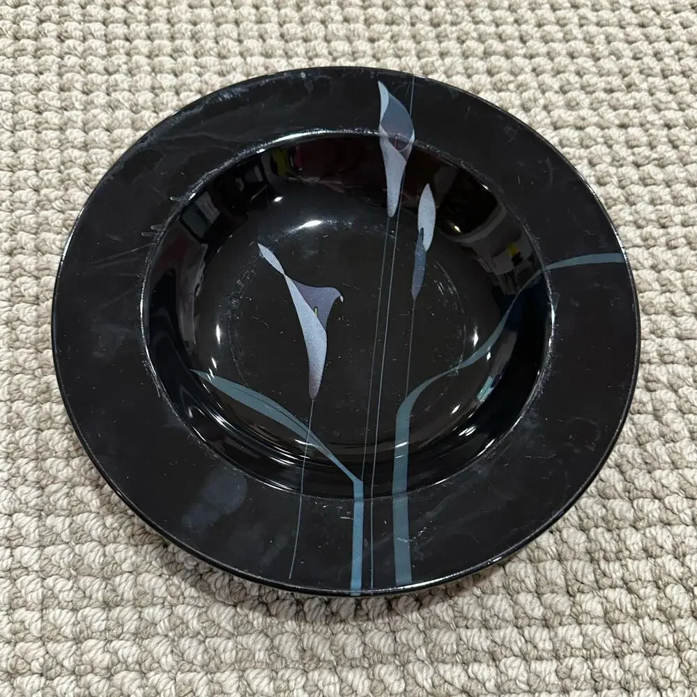 Mikasa Opus Black, Galleria, rimmed soup cereal bowls, 1985-2002 Set of 3 - Picture 7 of 10
